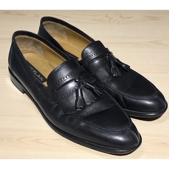 Mezlan Domino Tassle Loafer Men's Size 13 M Black Slip On Leather Low Top Spain - Picture 1 of 7